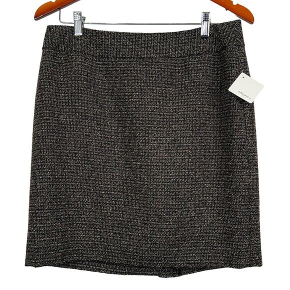 Halogen Petite Tweed Wool Blend Pencil Skirt Exposed Back Zipper NWT - Picture 1 of 6